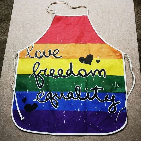 Pride Rainbow Love Freedom Equality Unisex Apron #7 - Picture 1 of 3